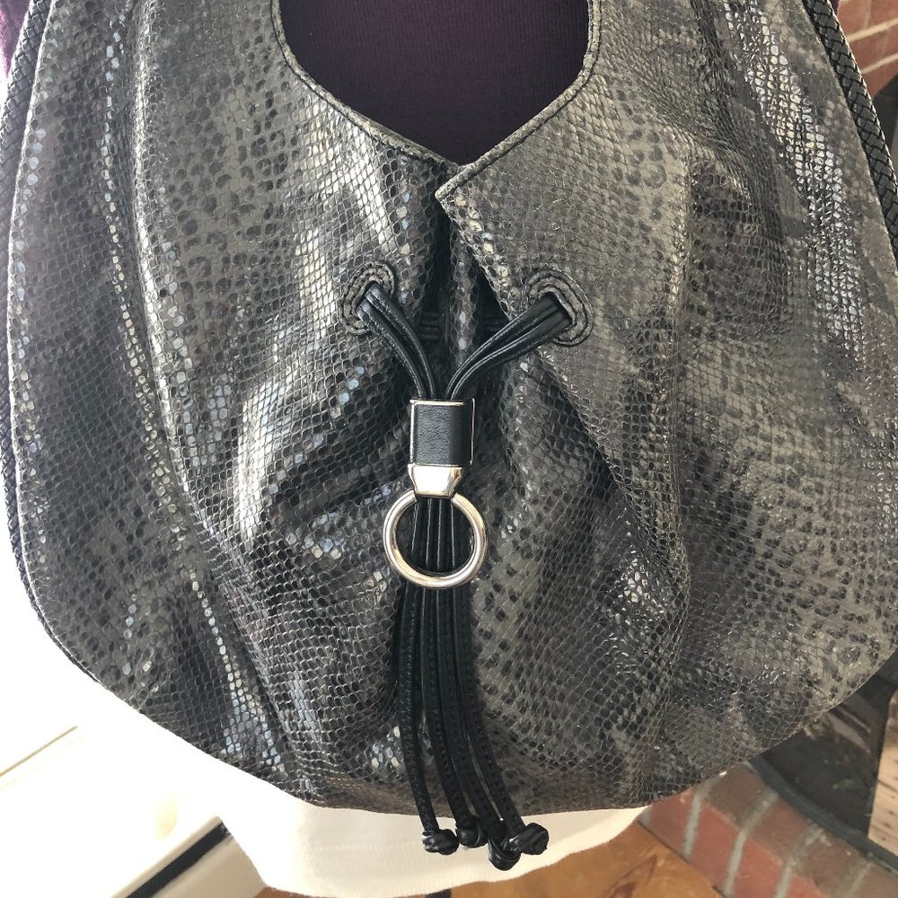 Cole Haan Faux Snakeskin Hobo Purse